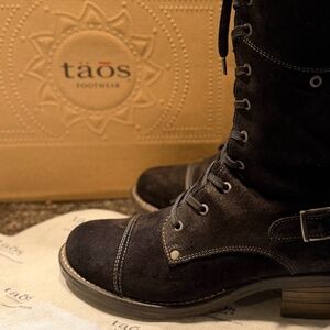 TAOS Crave Tall Boots in Rugged Black Leather